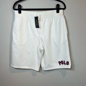 Polo Ralph Lauren Big Boys Baseball Logo Fleece Sweat Shorts White NEW  XL/18-20